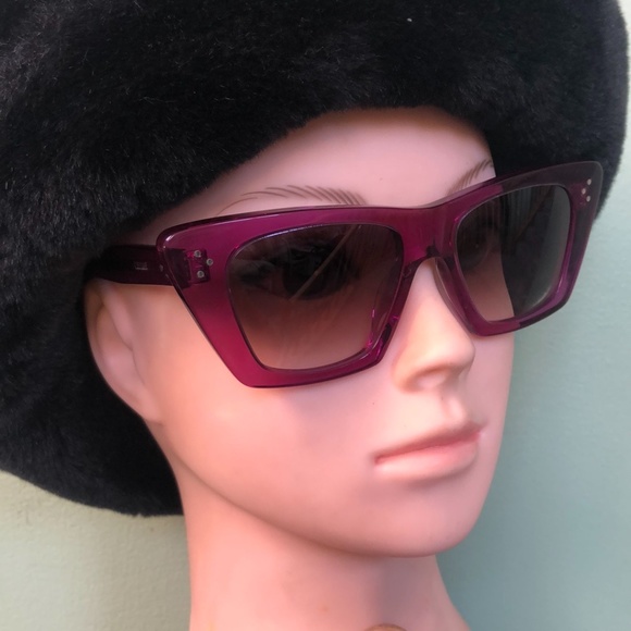Celine Acetate Butterfly Sunglasses Womens CL401871 Purple Made in Italy main image 5